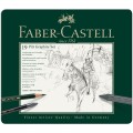 Карандаши чернографитные набор ч/г Faber-Castell "Pitt Graphite", 19 предметов, заточен., метал. кор., 112973