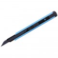 Нож канцелярский 9мм Berlingo "Color Zone", черное лезвие, auto-lock, металл. направл., голубой, европодвес, BM4120_b
