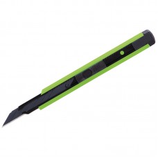 Нож канцелярский 9мм Berlingo "Color Zone", черное лезвие, auto-lock, металл. направл., зеленый, европодвес, BM4120_e