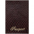 Обложка для паспорта OfficeSpace "Питон" кожа, коричневый, 254226