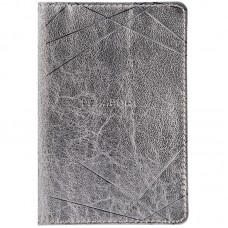 Обложка для паспорта OfficeSpace "Silver", кожа, серебро, тиснение фольгой
