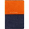 Обложка для паспорта OfficeSpace "Duo", кожа, осень+тм.синий, тиснение фольгой