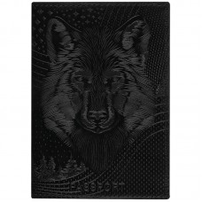 Обложка для паспорта OfficeSpace "Волк", кожа, тиснение, черная