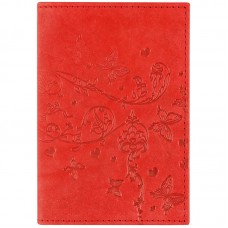 Обложка для паспорта OfficeSpace "Вдохновение", кожа, тиснение, красная