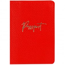 Обложка для паспорта OfficeSpace "Naples", кожа, красный, тиснение фольгой
