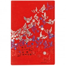 Обложка для паспорта OfficeSpace "Летящий флаг", кожа, тиснение фольгой триколор, красная