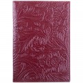 Обложка для паспорта OfficeSpace кожа тип 2.2, красный, тиснение цветы, KPs_2273 / 181764