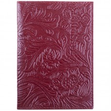 Обложка для паспорта OfficeSpace кожа тип 2.2, красный, тиснение цветы, KPs_2273 / 181764