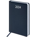 Ежедневник датированный 2024 А5 138x213мм BRAUBERG Profile, балакрон, синий, 114866