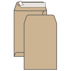 Конверт-пакеты С4 плоские (229х324мм) до 90 листов, крафт, отрывная полоса, КОМПЛЕКТ 250шт, 161150