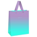 Пакет подарочный 26*32*12см MESHU "Duotone. Turquoise-Lilac gradient", отд. фольгой, матовая ламинация