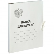Папка для бумаг с завязками картонная OfficeSpace, Герб России, плотность 300 г/м2, до 200 л., 257310