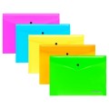 Папка-конверт на кнопке Berlingo "Neon" А4, 200мкм, ассорти неоновых цветов