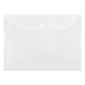 Папка-конверт на кнопке СТАММ А4, 150мкм, пластик, прозрачная, бесцветная, удаляемая этикетка