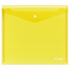 Папка-конверт на кнопке Berlingo "No Secret", А5+, 200мкм, желтая