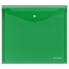 Папка-конверт на кнопке Berlingo "No Secret", А5+, 200мкм, зеленая