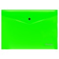 Папка-конверт на кнопке Berlingo "Neon" А4, 200мкм, прозрачная зеленый неон