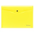 Папка-конверт на кнопке Berlingo "Neon" А4, 200мкм, прозрачная желтый неон