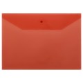 Папка-конверт на кнопке СТАММ А4, 120мкм, пластик, прозрачная, красная, удаляемая этикетка