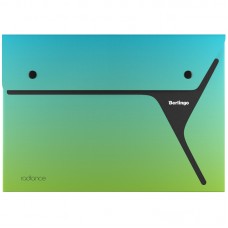 Папка-конверт на 2 кнопках Berlingo "xProject. Radiance" А4, 300мкм, голубой/зеленый градиент