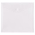 Папка-конверт на кнопке СТАММ А5+, 150мкм, пластик, прозрачная, бесцветная, удаляемая этикетка