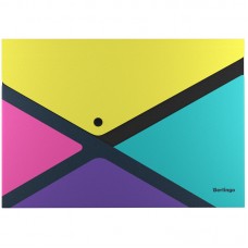 Папка-конверт на кнопке Berlingo "xProject. Color Block" А4, 300мкм, с дизайном