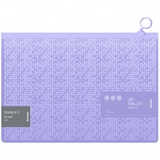 Папка-конверт на молнии Berlingo "Starlight S", 200мкм, фиолетовая, с рисунком