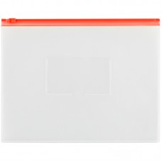 Папка-конверт на молнии OfficeSpace А5, прозрачная, 150мкм, молния красная