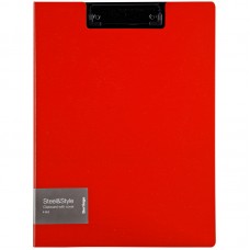 Папка-планшет с зажимом Berlingo "Steel&Style" А4, пластик (полифом), красная, PPf_93003