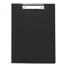 Папка-планшет OfficeSpace, с верхним прижимом и крышкой, А4, пластик, черная, до 50 л., 500 мкм