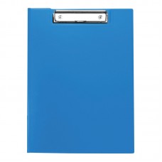 Папка-планшет OfficeSpace, с верхним прижимом и крышкой, А4, пластик, синяя, до 50 л., 500 мкм