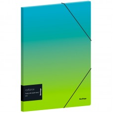 Папка на резинке Berlingo "Radiance" А4, 600мкм, голубой/зеленый градиент, с рисунком, FB4_A4003