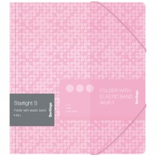 Папка для тетрадей на резинке Berlingo "Starlight S" А5+, 600мкм, розовая, с рисунком, FB5_A5901