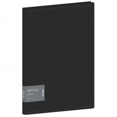 Папка с пружинным скоросшивателем Berlingo "Soft Touch", 17мм, 700мкм, черная, с внутр. карманом, FS4_17980