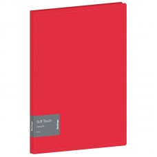 Папка с пружинным скоросшивателем Berlingo "Soft Touch", 17мм, 700мкм, красная, с внутр. карманом, FS4_17982