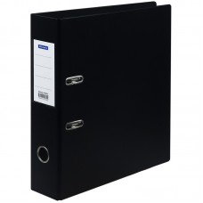 Папка-регистратор OfficeSpace, 70мм, ПВХ, с карманом на корешке, черная