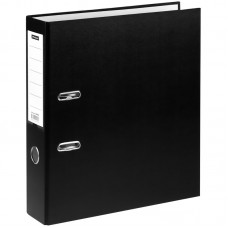 Папка-регистратор OfficeSpace 75мм, бумвинил, с карманом на корешке, черная
