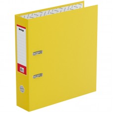 Папка-регистратор Berlingo "Standard", 70мм, бумвинил, с карманом на корешке, желтая, ATb_70405