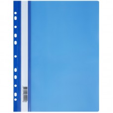 Папка-скоросшиватель пластик. перф. СТАММ А4, 160мкм, синяя с прозр. верхом, ММ-32255