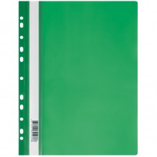 Папка-скоросшиватель пластик. перф. СТАММ А4, 160мкм, зеленая с прозр. верхом, ММ-32256