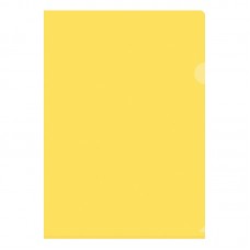 Папка-уголок жесткая без логотипа, прозрачная желтая, 0,15 мм