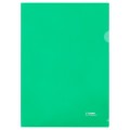 Папка-уголок СТАММ А4, 180мкм, пластик, прозрачная, зеленая