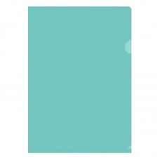 Папка-уголок жесткая без логотипа, прозрачная зеленая, 0,15 мм