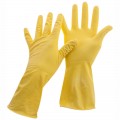 Перчатки резиновые латексные хозяйственные OfficeClean Стандарт+,супер прочные, р.L, желтые,пакет с европодвесом