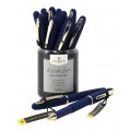 Ручка масляная LOREX темно-синий корпус, Grande Soft синяя, конусовидный наконечник, 0,7 мм