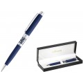 Шариковая ручка MANZONI VENEZIA, корпус синий, матовая,, футляр кожзам