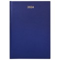 Ежедневник А5 датированный 2024г. LITE 160 листов синий твердая обложка тисн. обрез белый лин.