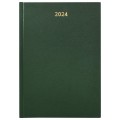 Ежедневник А5 датированный 2024г. LITE 160 листов зеленый твердая обложка тисн. обрез белый лин.