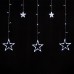 Электрогирлянда-занавес комнатная "Звезды" 3х0,5м, 108LED, холодный белый, 220V, ЗОЛОТАЯ СКАЗКА, 591355