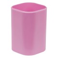 Подставка-стакан СТАММ "Фаворит", пластиковая, квадратная, розовая, ПС-31284